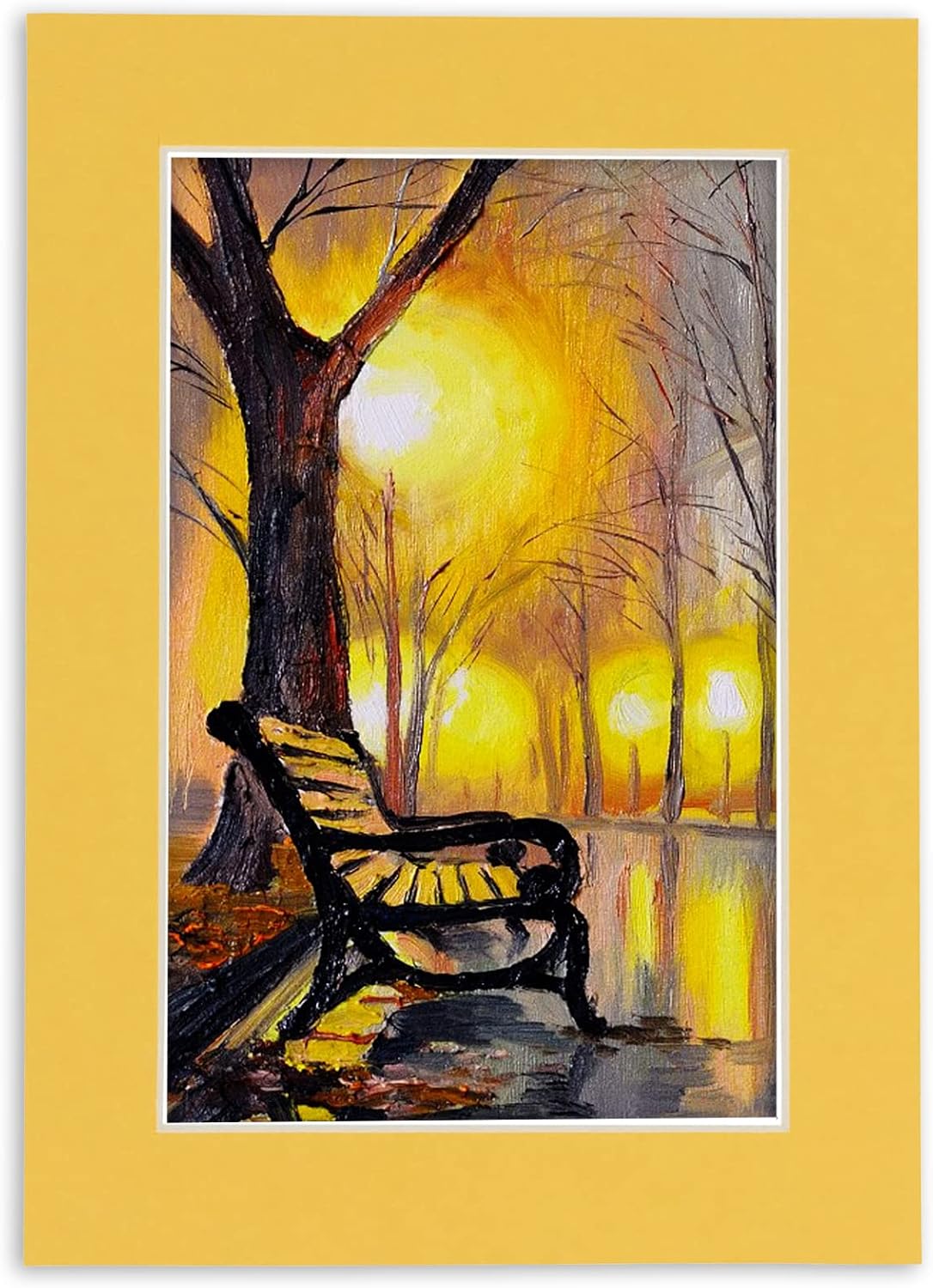 Poster Palooza 8x10 Mat Bevel Cut for 6x8 Photos - Acid Free Chamois Yellow Precut Matboard - For Pictures, Photos, Framing - 4-ply Thickness