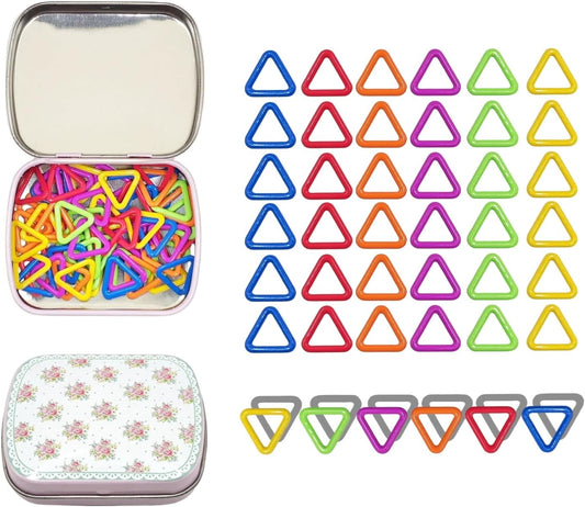 Fazanwey Metal Triangle Stitch Markers,Colorful Crochet Stitch Markers,Knitting Marker with Storage Case,Crochet Gift for Knitting Weaving Lovers (Triangle)