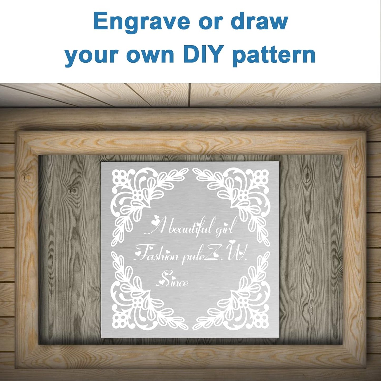 Anodized Aluminum Sheet Metal - 12 x 12 x 1/32 Inch Silver Plates for Laser Engraving, 0.8MM Thin Decorative Metal Sheets for Crafting & House Decoration