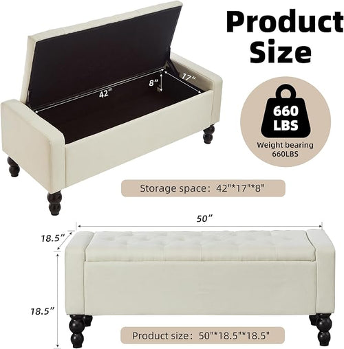 50" W Storage Ottoman Bench - Image 2