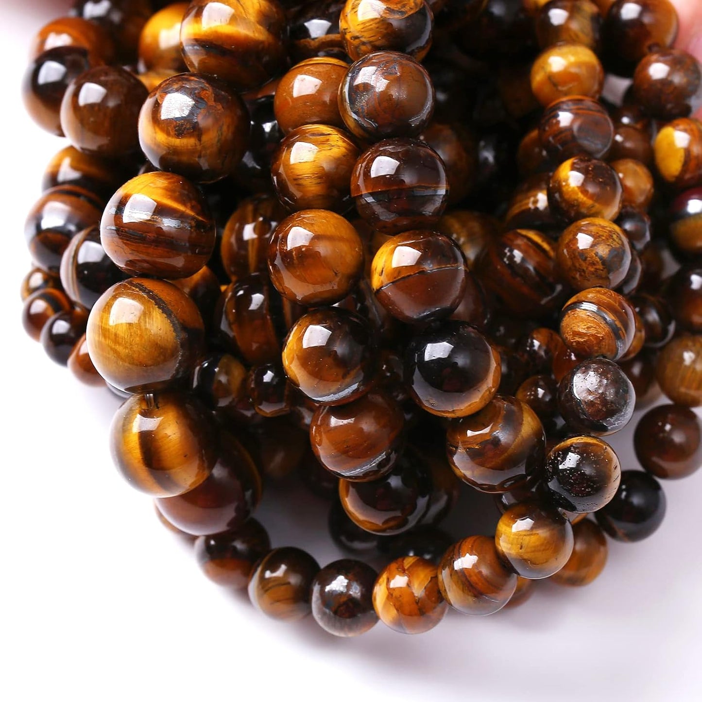 12mm 32pcs Natural Iron Yellow Tiger Eye Stone Beads for Jewelry Making Healing Energy Beads DIY Bracelet Necklace (12mm, Iron Yellow Tiger Eye Stone)