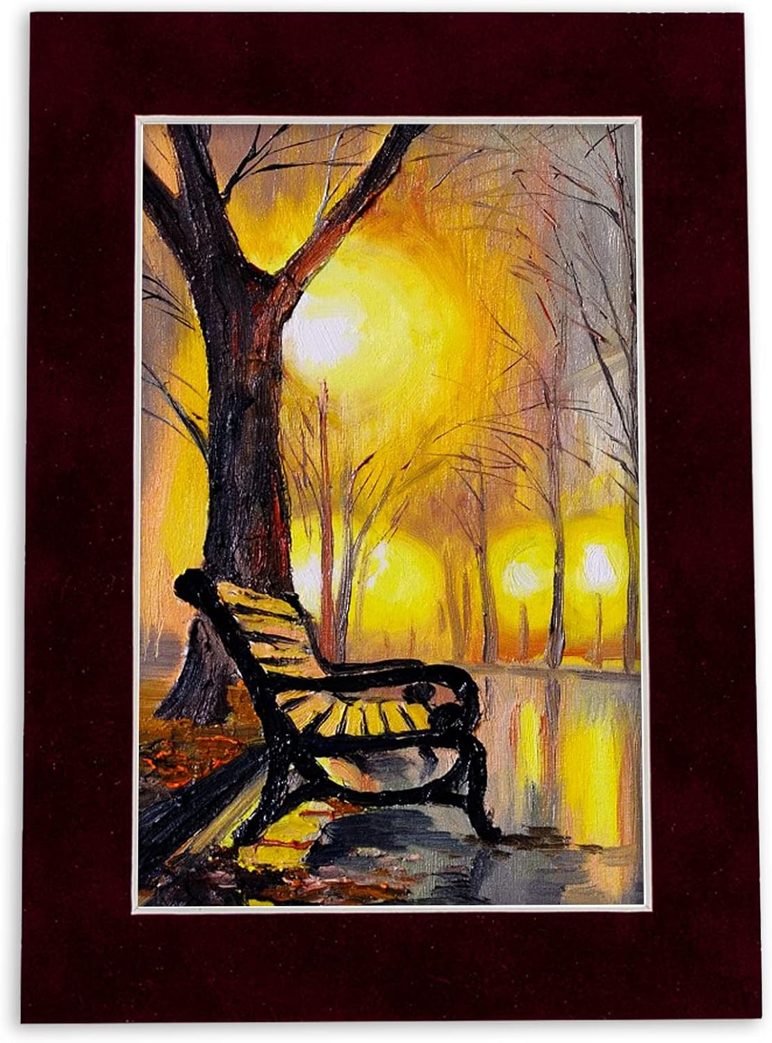 8.5x11 Mat Bevel Cut for 7x9 Photos - Acid Free Dark Red Suede Precut Matboard - For Pictures, Photos, Framing - 4-ply Thickness