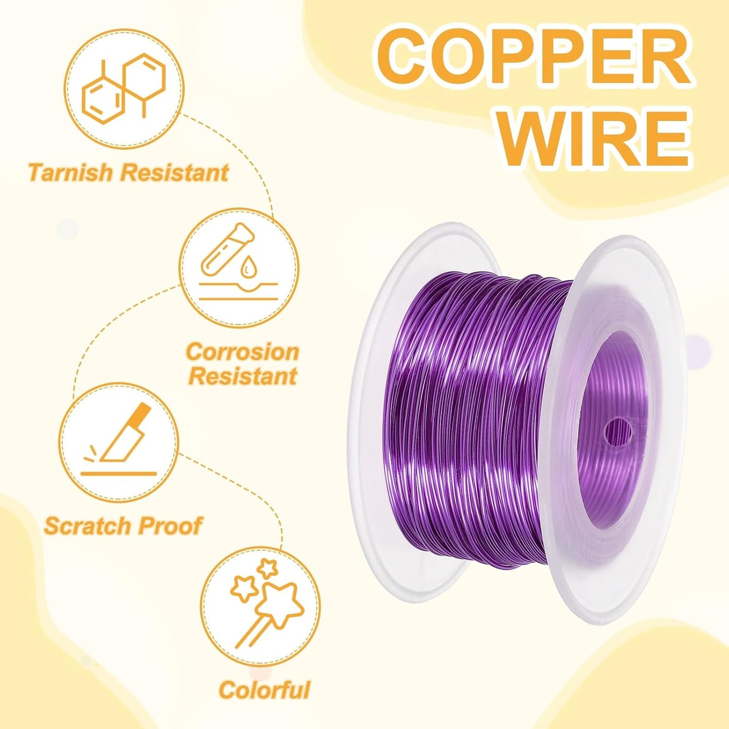 uxcell 20 Gauge / 0.8mm Anodized Aluminum Wire for Jewelry Craft Making, 102 Feet Bendable Flexible Wire for DIY Home Decor Gardening Sculpture, Purple