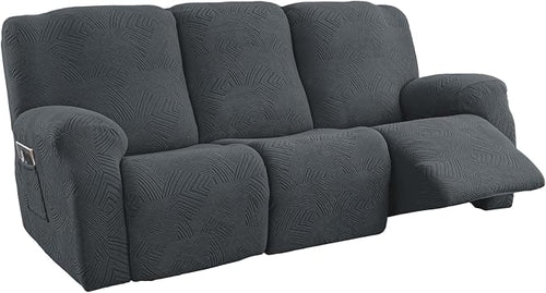 5-Piece Recliner Sofa Covers, Stretch Geometric Strokes Jacquard Recliner Sofa by Unknown