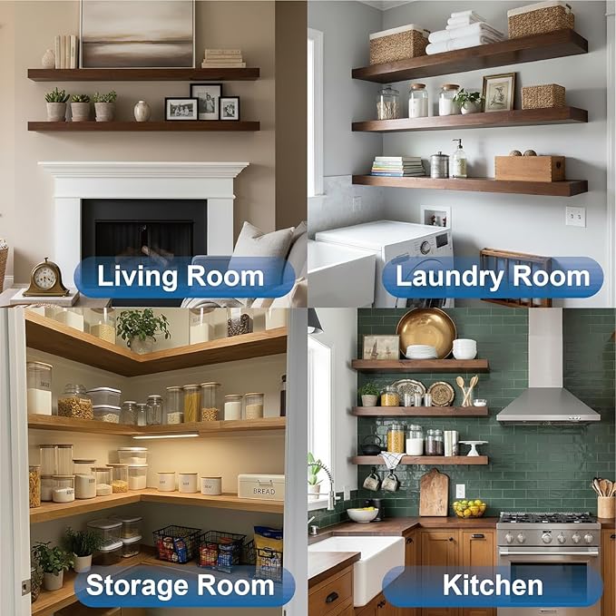 LEOPO 6-Pack 10 inch Floating Shelf Brackets, Hidden Shelf Bracket - Image 8