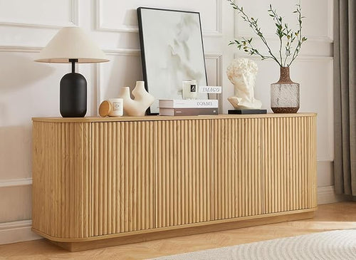 64'' Fluted TV Stand for TVs up to 75'', Modern Long Media Console by WelcometoCUPYUOOU