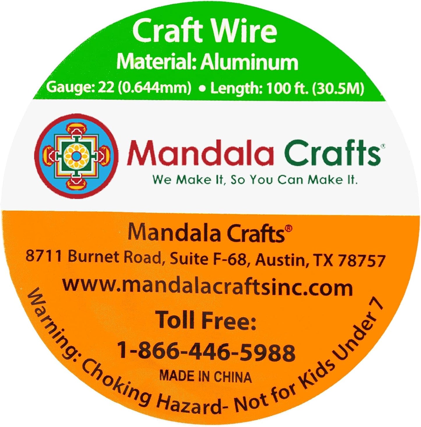 Mandala Crafts 22 Gauge Anodized Aluminum Craft Wire for Jewelry Making - 100 FT Colored Flexible Red Wire - Bendable for Bonsai Armature Crafting Sculpting