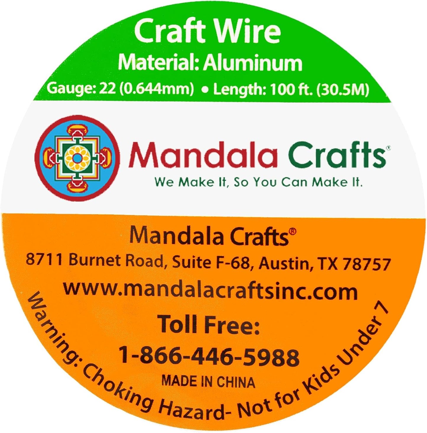 Mandala Crafts 22 Gauge Anodized Aluminum Craft Wire for Jewelry Making - 100 FT Colored Flexible Black Wire - Bendable for Bonsai Armature Crafting Sculpting