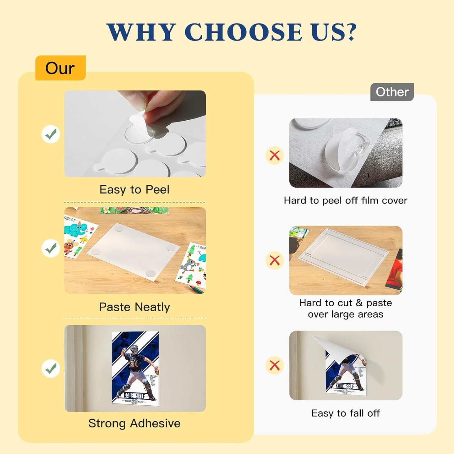 Adhesive Dots Double Sided– 100pcs Waterproof Small Sticky Tack Putty, Clear Removable Wall Sticky for Crafts, Posters, Balloons Festival Decoration Picture