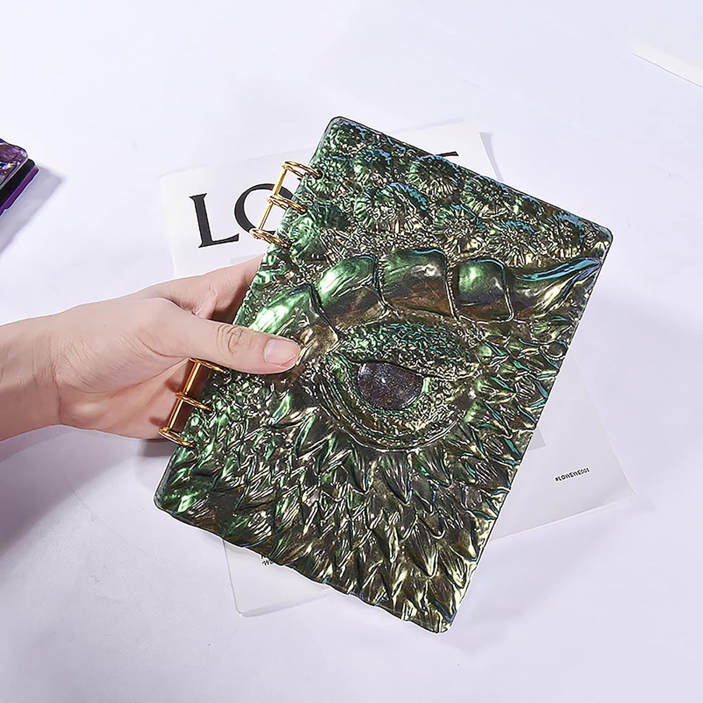 2 Set Cover Mold Dragon Resin Eye Devil Table Decoration Flower 3D Chocolate Silicone for Candle