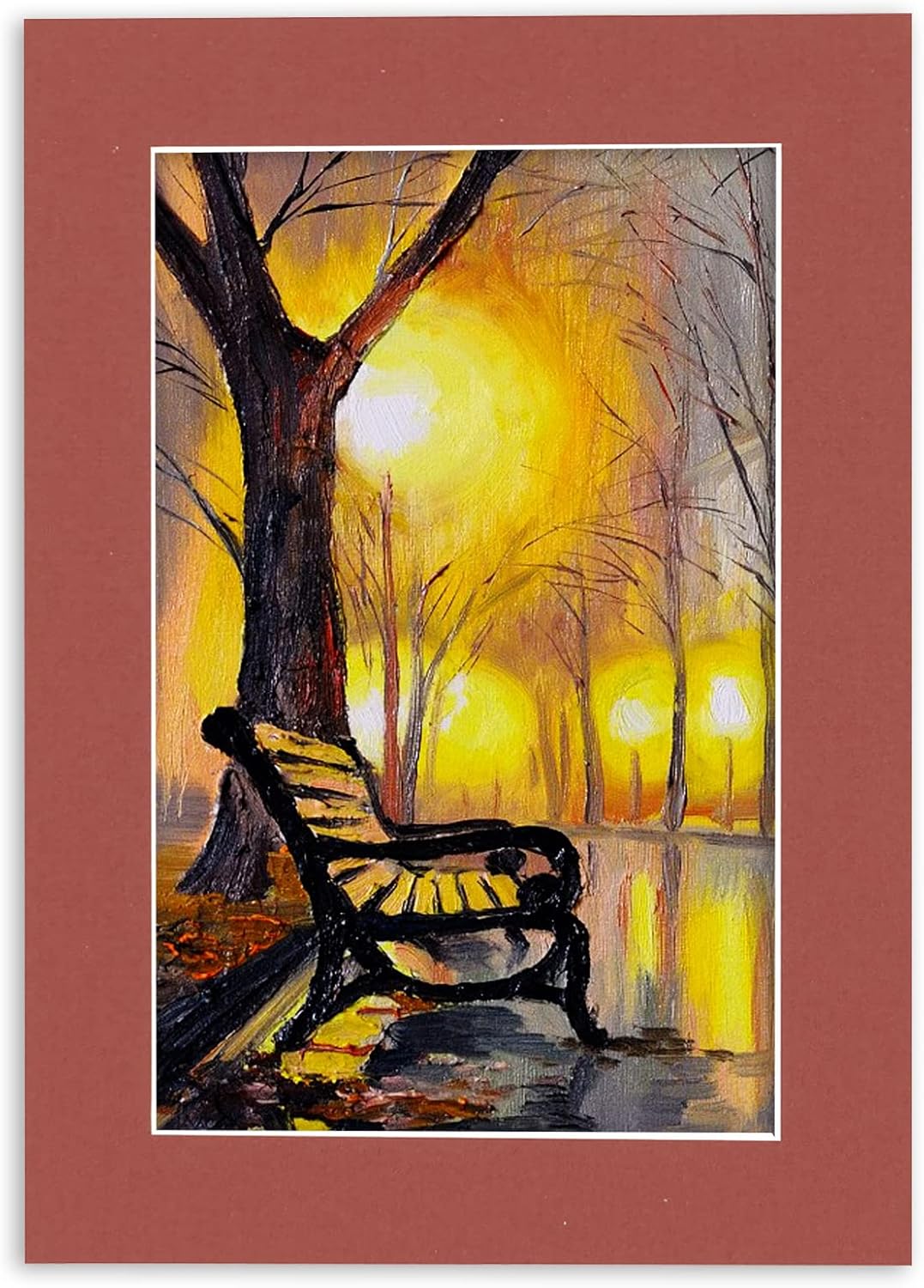 Poster Palooza 8x10 Mat Bevel Cut for 6x8 Photos - Acid Free Brick Red Precut Matboard With Backing Board and Crystal Clear, Self Seal Photo Mat Bag - For Pictures, Photos, Framing - 4-ply Thickness