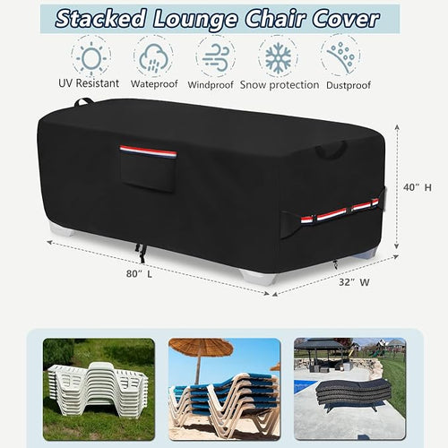 600D Heavy Duty Outdoor Waterproof Lounge Chair Cover - Image 2