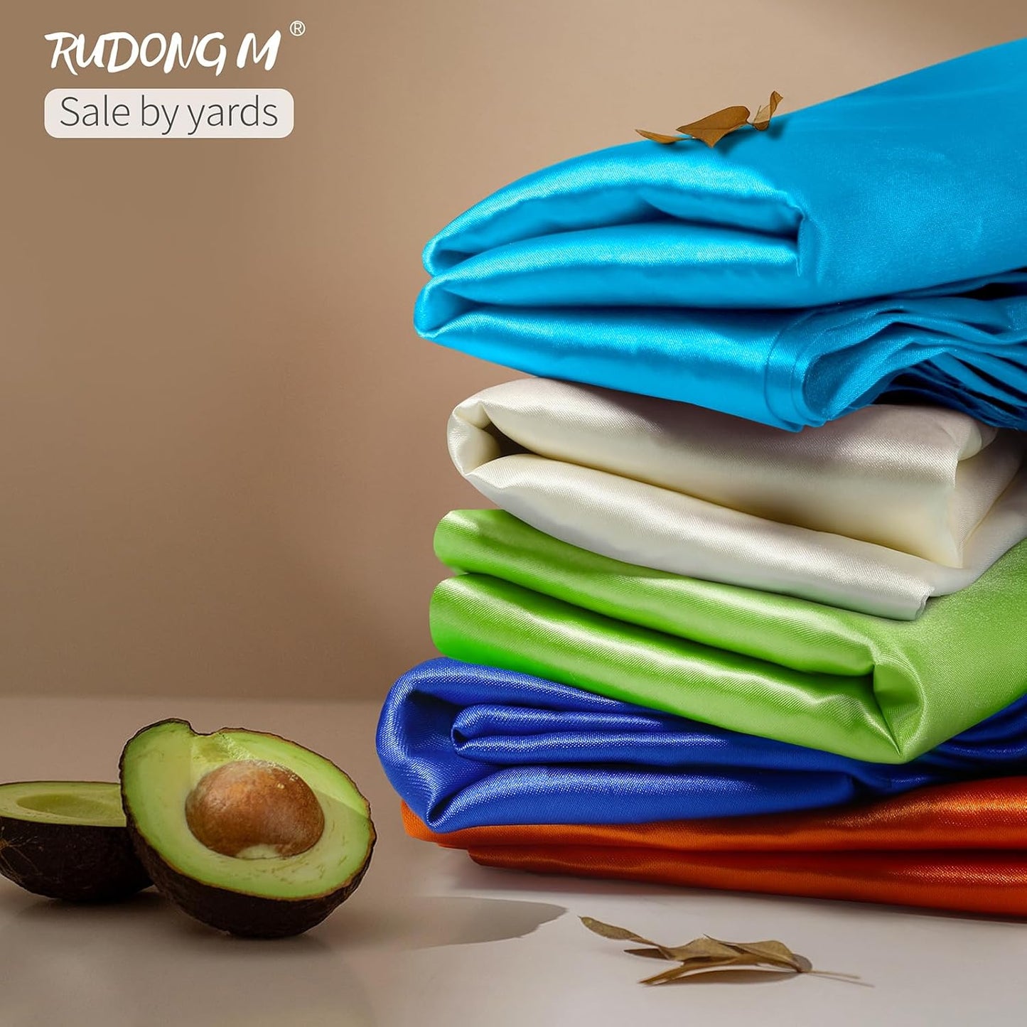 RUDONG M Aqua Blue Satin Fabric by The Yard, 1 Yard x 60 Inch Wide Silky Charmeuse Satin Fabric, Soft Satin Fabric for Wedding Decorations, Bridal Dress, Sewing, Accessories, DIY Crafts