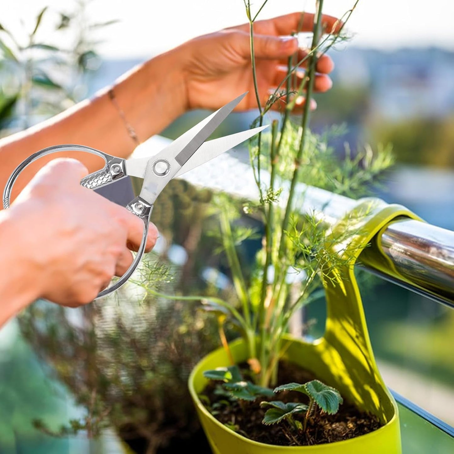 Silver Kitchen Scissors -Heavy Duty & All Purpose, Stainless Steel, Ideal for office & Home Use, Industrial Grade