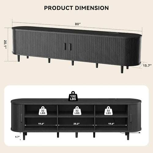 80" Mid Century Modern TV Stand - Image 2