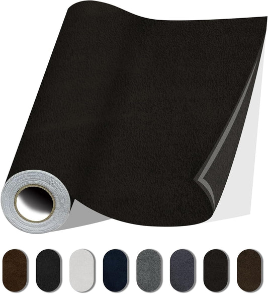 Fabric Repair Patches, 17X79 Inch Self-Adhesive Suede Patches Tape Durable, DIY Large Fabric Repair for Sofa, Couches, Furniture, Chair, Clothing （17X79 Inch, Coffee）