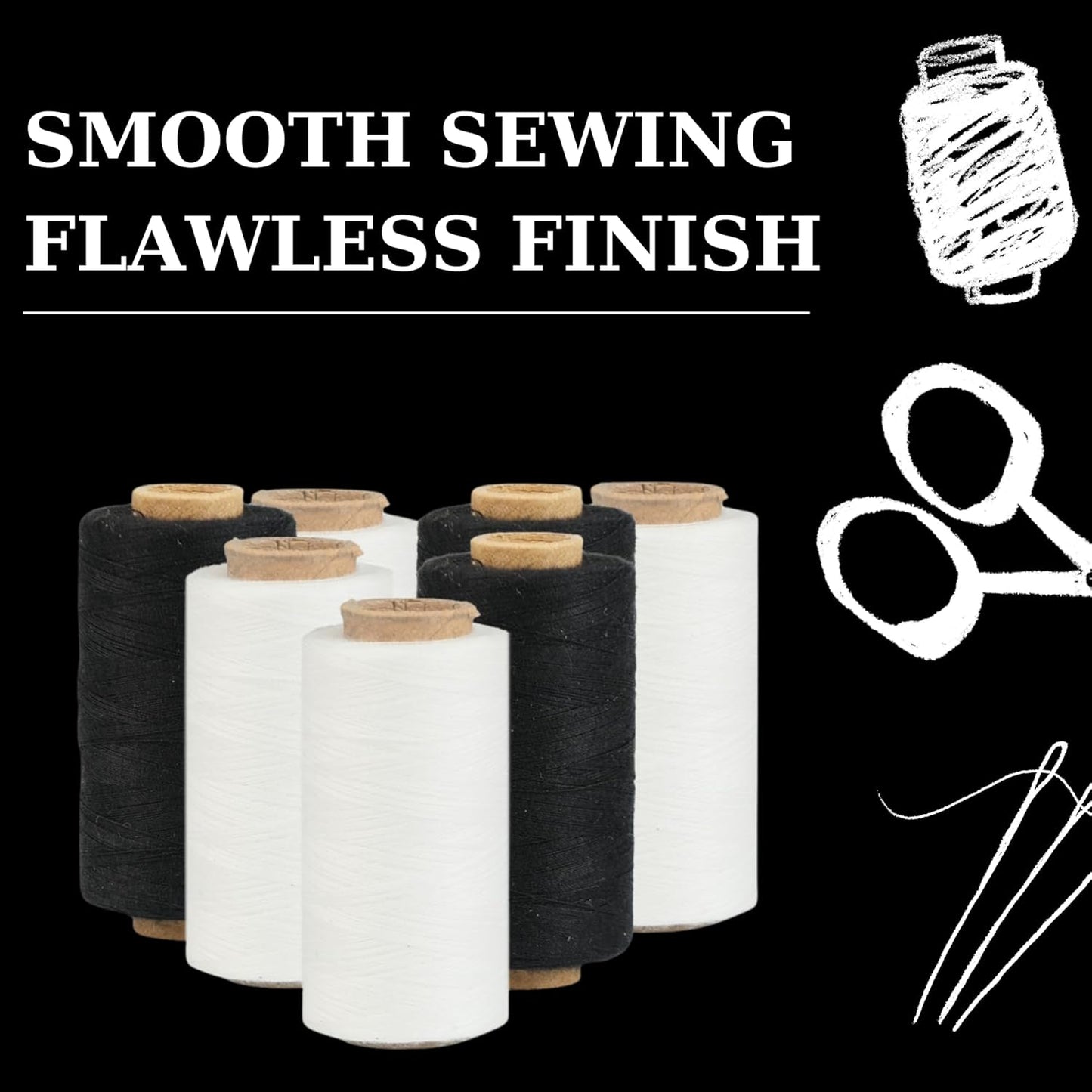 2 Colors Serger Sewing Thread - 10 Cones Threads of 500 Yards Each Spool | Sewing Clips Quilting Materials Sewing Machines for Beginners and Heavy-Duty Sewing Machine Threads | Lace Yarn, Ribbon Yarn