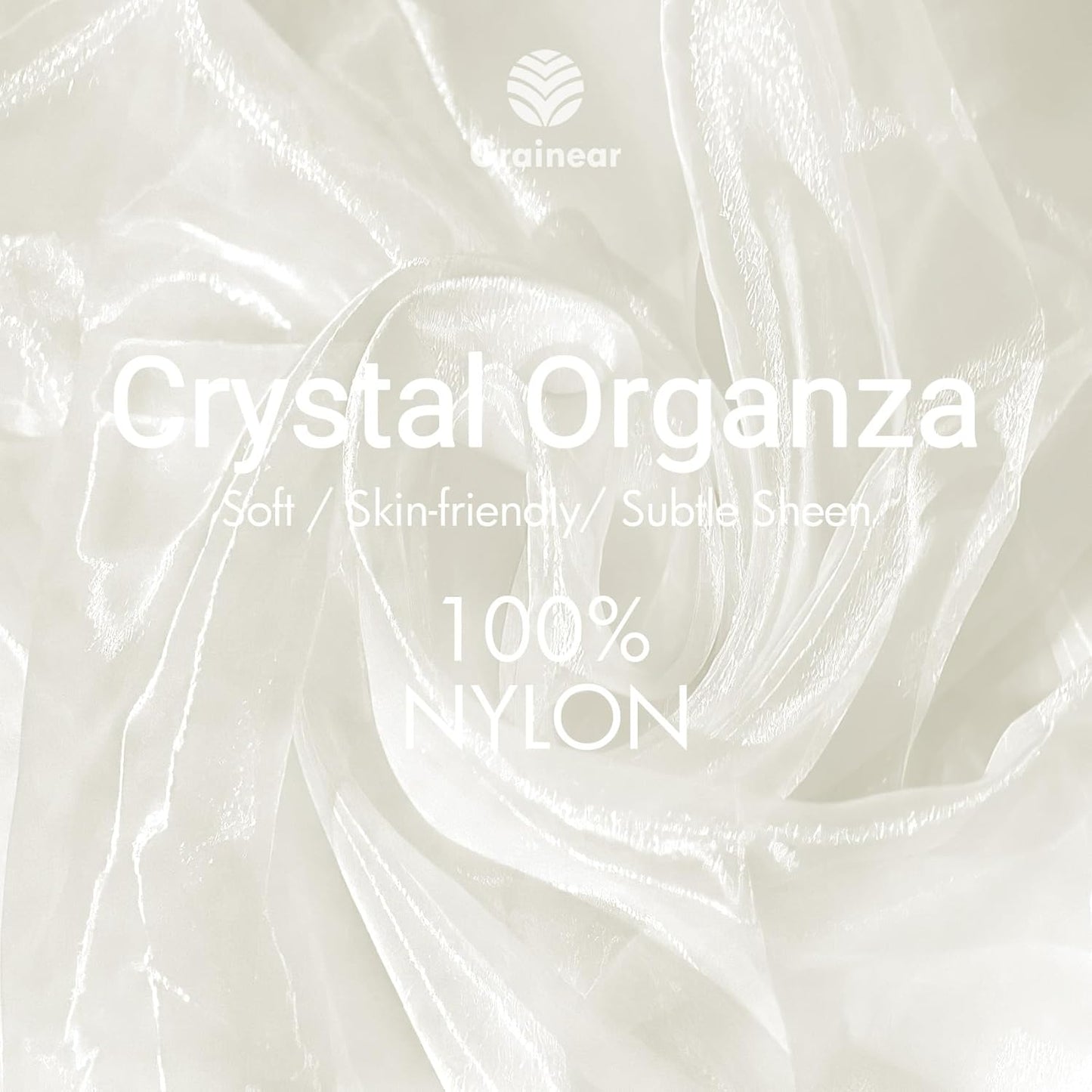 Ivory Organza Fabric – 44" x 5 Yards Wide Sheer Tulle for Wedding Arch Draping, Gowns, Table Runners, Party Decor, Curtains & DIY Crafts – Translucent Fabric for Elegant Projects