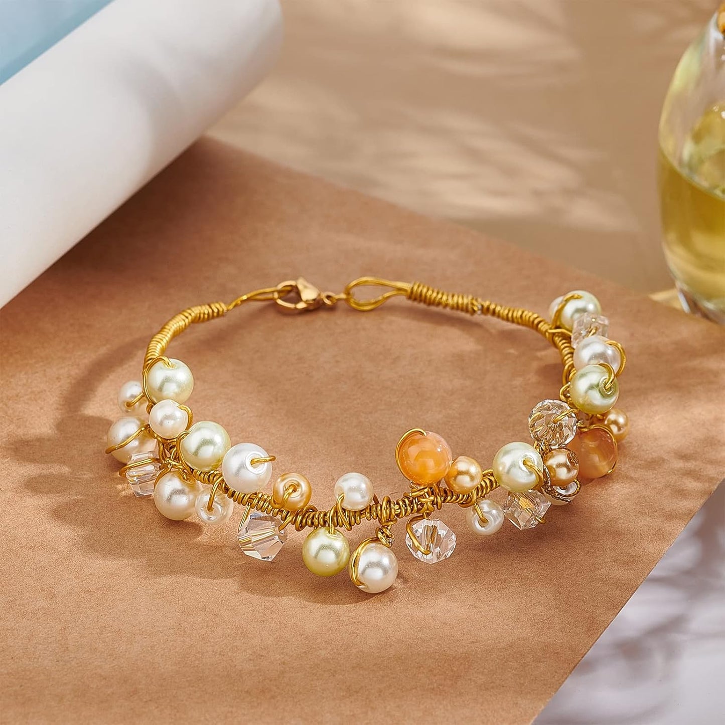 BENECREAT 20 Gauge 770FT Aluminum Wire Anodized Jewelry Craft Making Beading Floral Colored Aluminum Craft Wire for Gem Wrapping, Model Jewelry Making- Gold