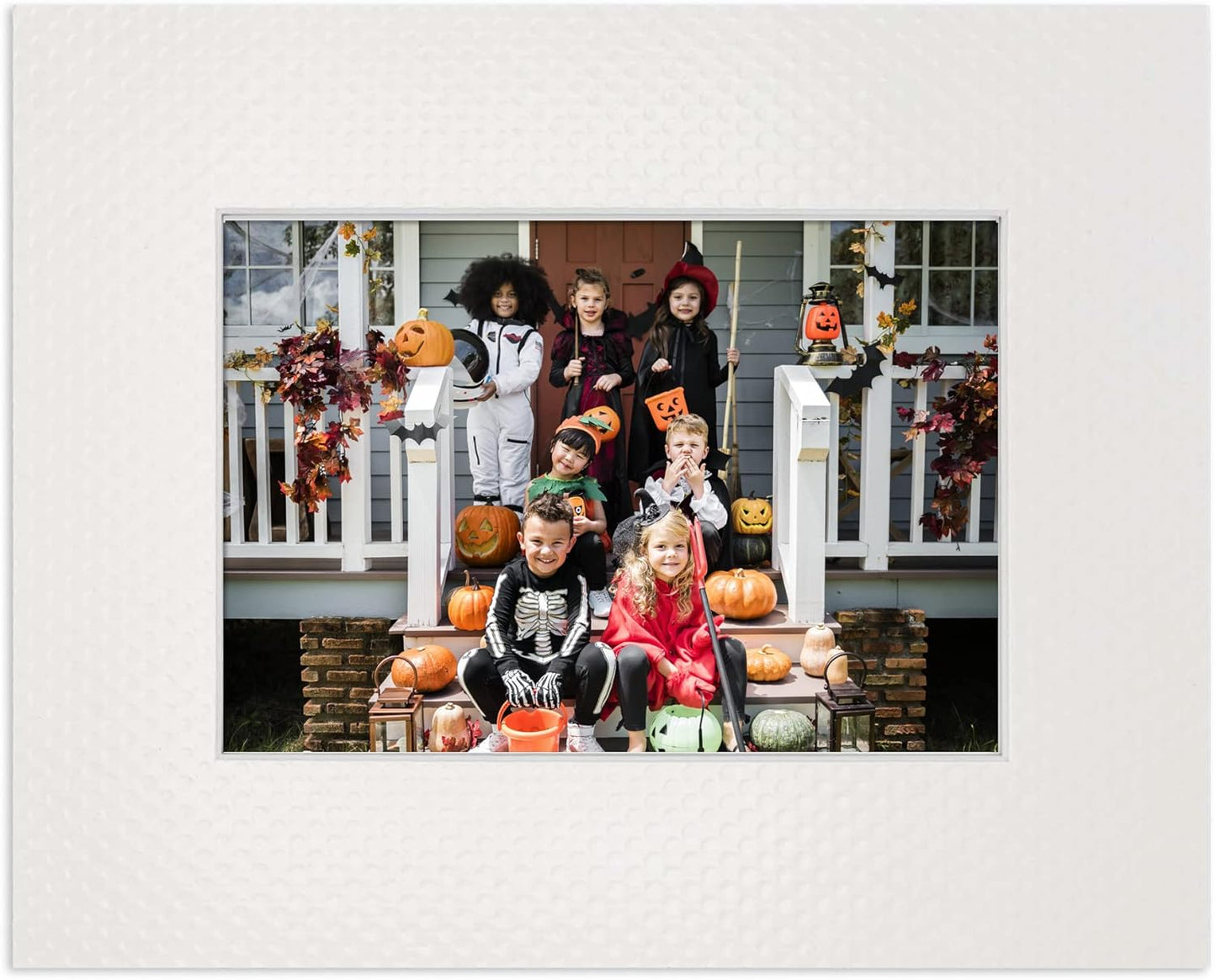 8x10 Mat Bevel Cut for 5x8 Photos - Acid Free Golf Ball Texture Precut Matboard With Backing Board and Crystal Clear, Self Seal Photo Mat Bag - For Pictures, Photos, Framing - 4-ply Thickness