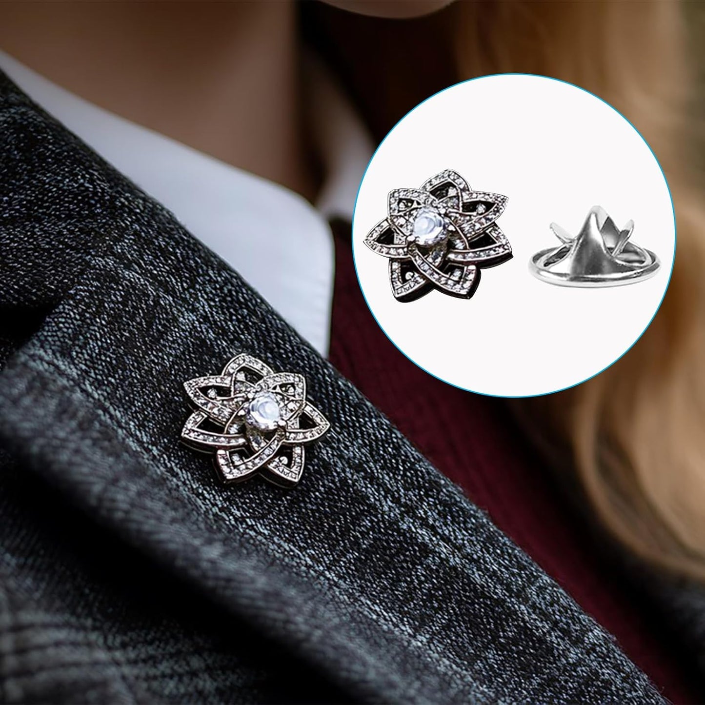 50 Pairs Premium Butterfly Clutch Pin Backs with 8mm Length 10mm Width Blank Pins for DIY Enamel Pins, Jewelry Craft Gifts, or Tie Tack Keeper Replacements (Silver)