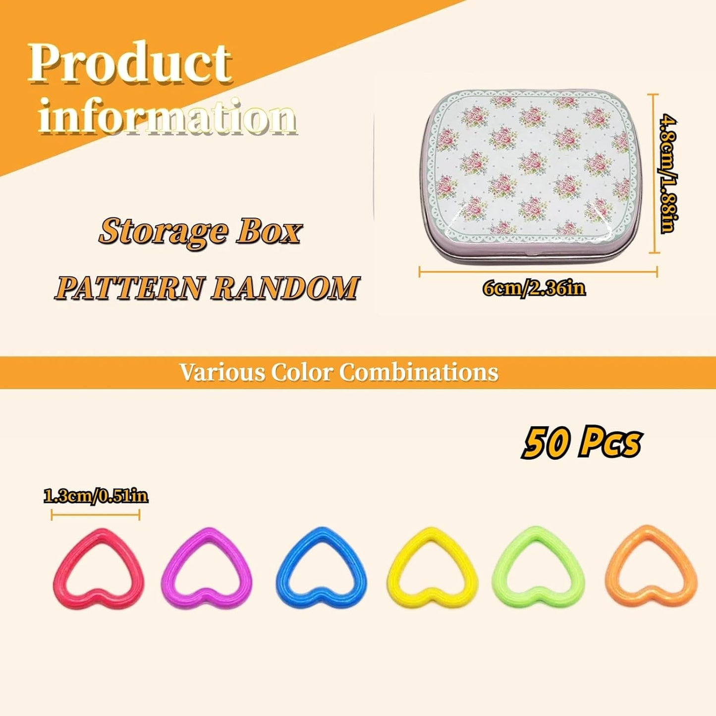 Metal Stitch Markers,Colorful Crochet Stitch Markers,Knitting Stitch Markers with Storage Case,Crochet Gift for Knitting Weaving Lovers (Heart)