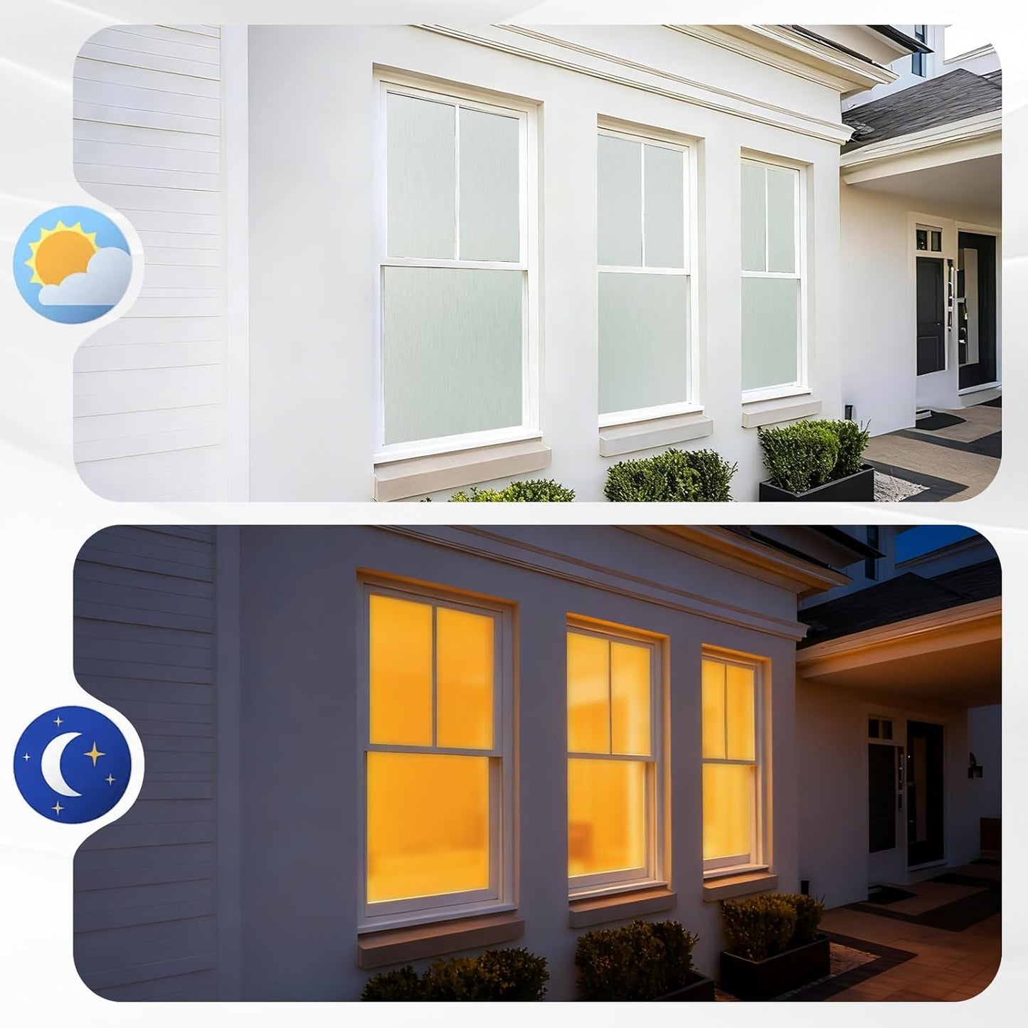 Borsky Frosted Glass Window Film - Static Cling, 96% UV Blocking Non-Adhesive Privacy Window Film, Removable Window Cling with Day & Night Privacy for Bathroom Home Office, 29.5 x 78.7 Inches, Pure