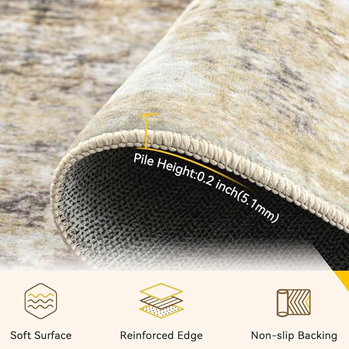 RELEANY Washable Area Rugs 10'x14 Non-Slip Modern Abstract Soft - Image 4