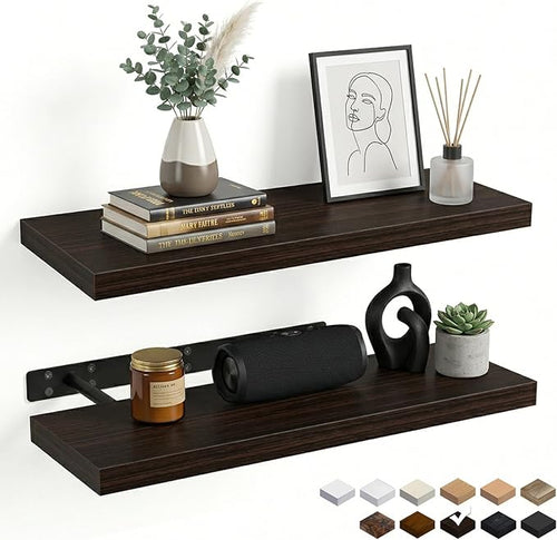 31.5in Floating Shelves for Wall, Wall Mounted Shelves for Decor Storage Set of by INHABITUNION
