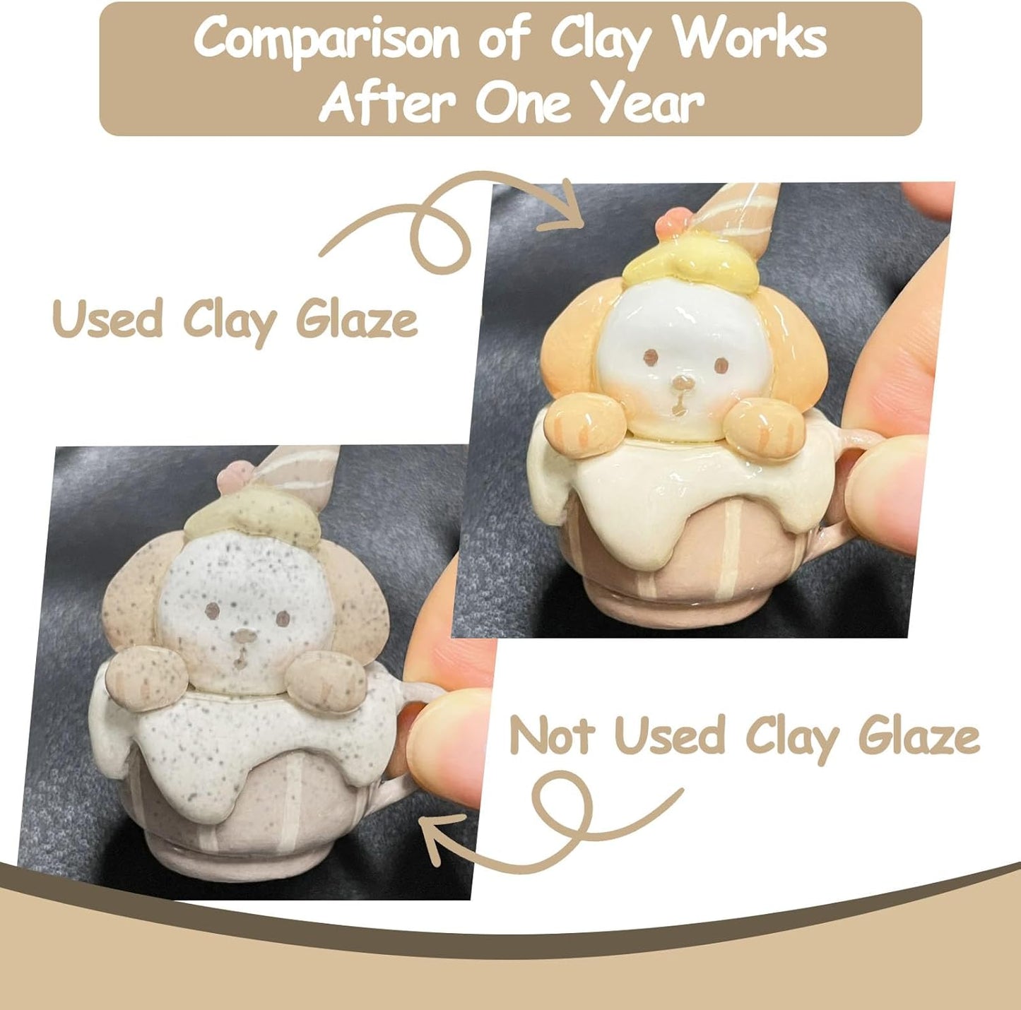 Air Dry Clay Glaze 100ml, Gloss Varnish for Air Drying Clay - Clear Gloss Finish for Pottery/Sculptures/DIY Craft - Waterproof Acrylic Coating