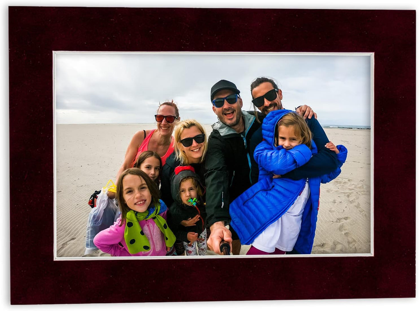 Pack of 25 Acid Free 11x14 Mats Bevel Cut for 8.5x11 Photos - Dark Red Suede Precut Matboards With Backing Boards and Clear Photo Mat Bags For Pictures, Photos, Framing - 4-ply Thickness
