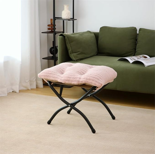 15" Folding Ottoman, Foldable Footrest Stool, Portable Small Foot Stool - Image 2