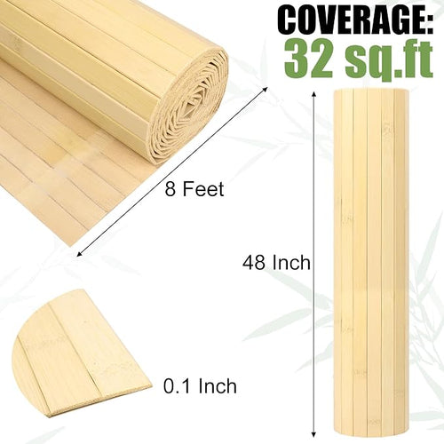 2 Pack Bamboo Wall Panel for Interior Wall Decor, Renewable Pole Wrap - Image 2