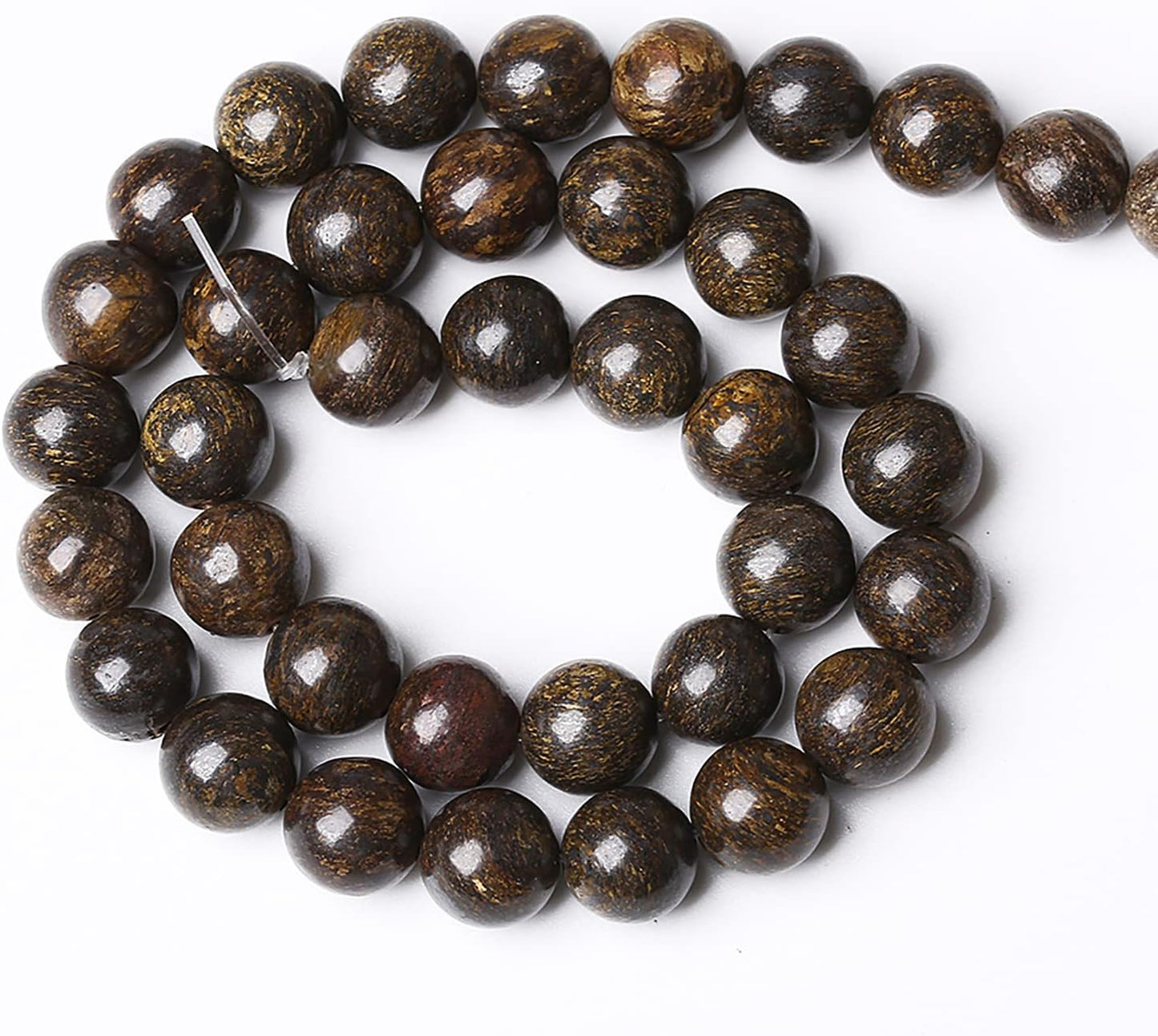58pcs 6mm Natural Stone Beads Brown Bronzite Gemstone Round Loose Beads for Jewelry Making DIY Bracelet Necklace
