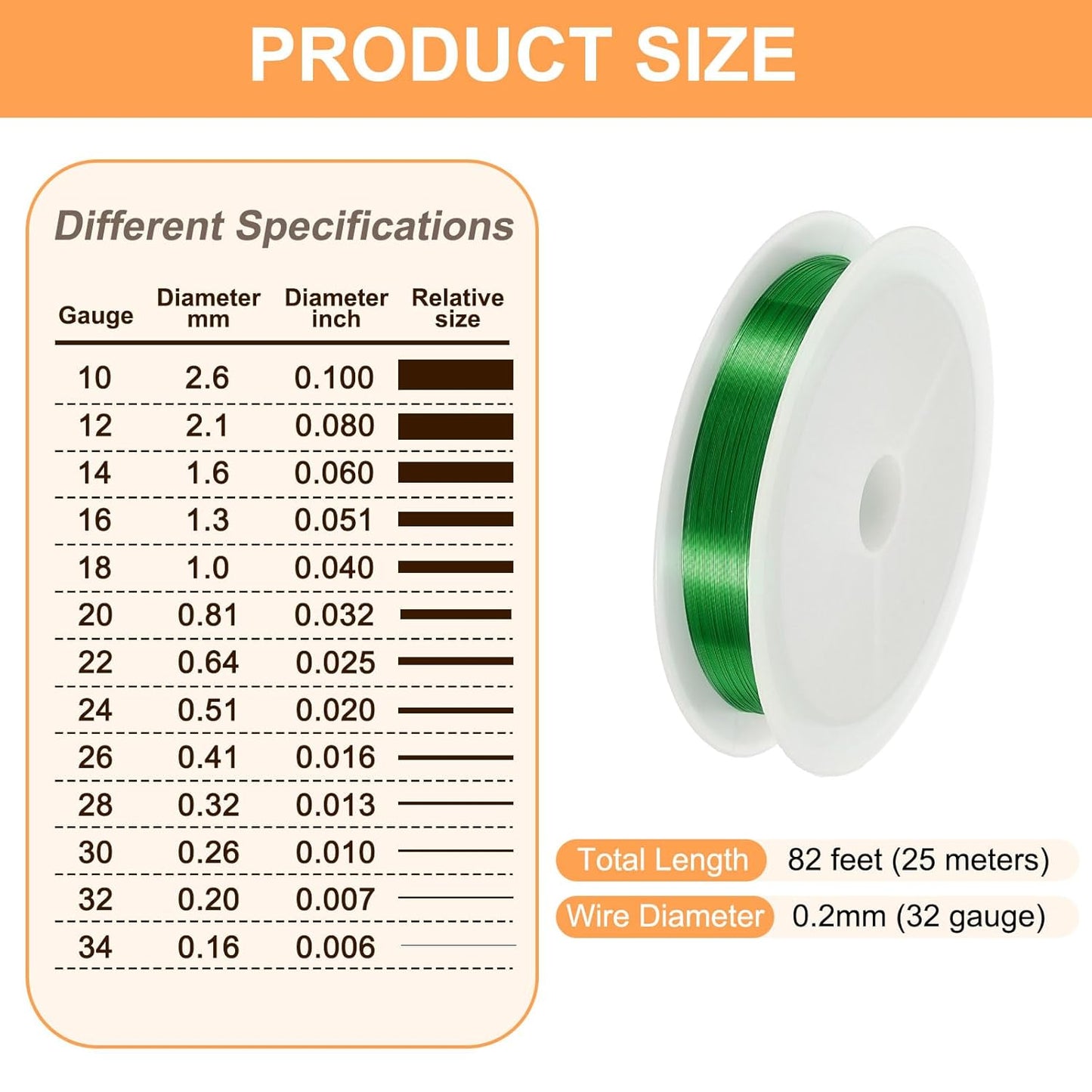 HARFINGTON 82ft Jewelry Wire, 32 Gauge (0.2mm) Brass Craft Soft Metal Tarnish Resistant Copper Beading Wire for Jewelry Making Supplies Crafting, Green