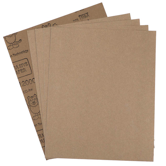 9x11 inch 5 Sheets Sandpaper, Wet or Dry 12000 High Grit Extra Fine Sand Paper, Silicon Carbide Waterproof Abrasive Pads for Automotive Sanding, Wood Turing Finishing, Metal Furniture Polishing
