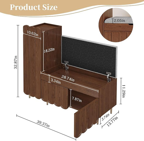 3More Shoe Organizer Cabinet, Entryway Bench - Image 2