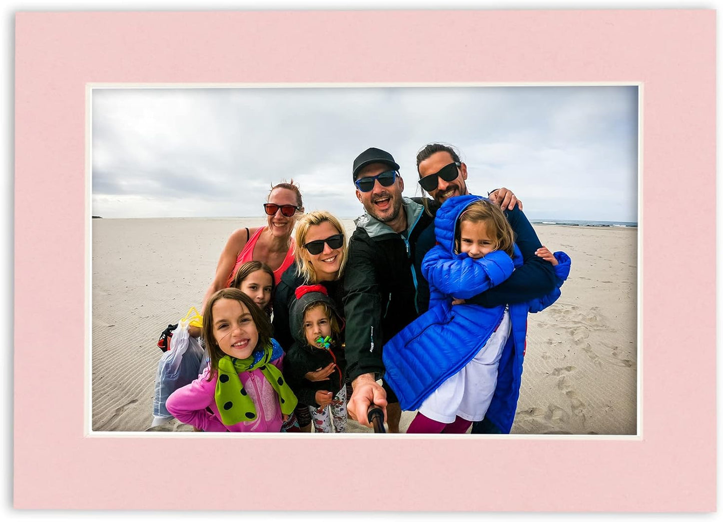 8.5x11 Mat Bevel Cut for 7x9 Photos - Acid Free Pink Precut Matboard - For Pictures, Photos, Framing - 4-ply Thickness