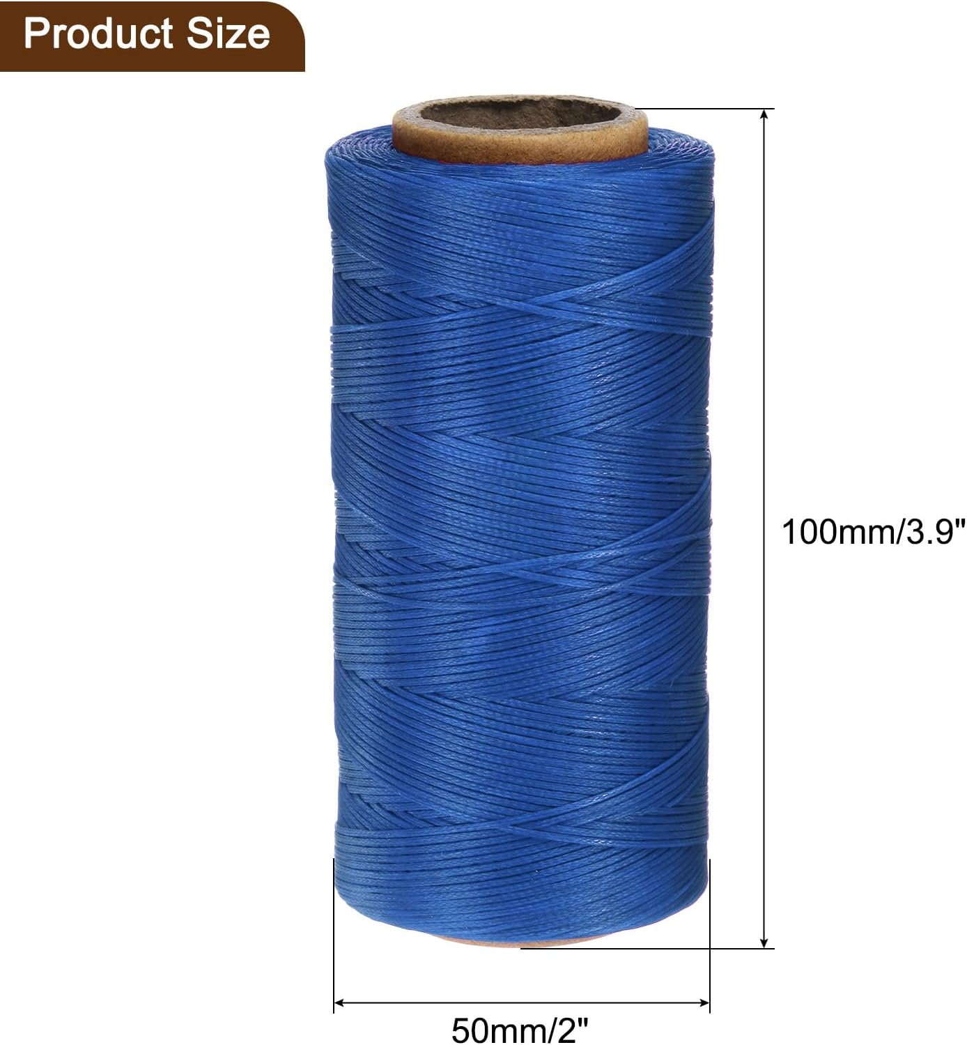 uxcell 150D 0.8mm Flat Waxed Thread 284 Yards Polyester Leather Sewing Waxed String Hand Stitching Waxed Cord for Leather Stitching Sewing Bookbinding DIY Craft Sapphire Blue