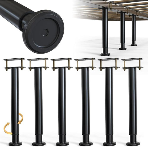 6Pcs Bed Frame Support Leg, Adjustable 14" to 23.6", Increase Under-Bed Storage by YUEYIN