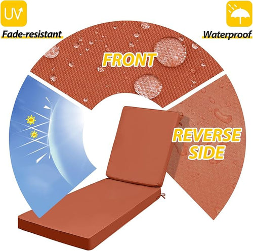AAAAAcessories Outdoor Chaise Lounge Cushions, Fade-Resistant, Waterproof Patio - Image 2