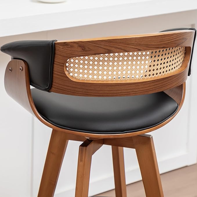Set of 2 Rattan Swivel Counter Stools - Image 8