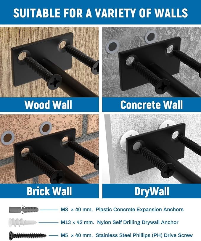 LEOPO 12-Pack 10 inch Floating Shelf Brackets, Hidden Shelf Bracket - Image 6