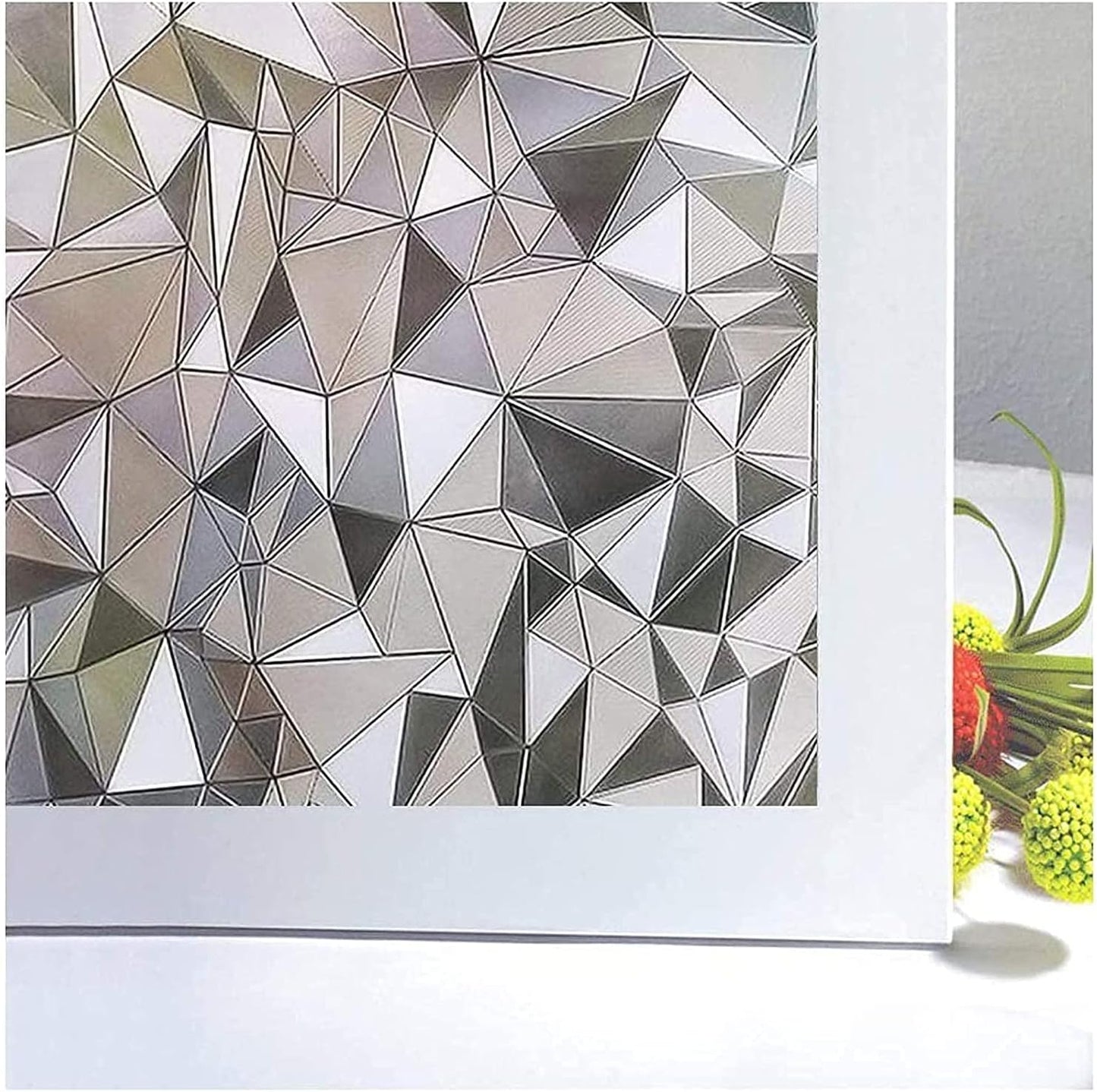 Niviy 3D No Glue Static Cling Window Films Privacy Cut Glass Window Sticker for Bathroom Office Kitchen Window Decor 29.5"x 78.7"