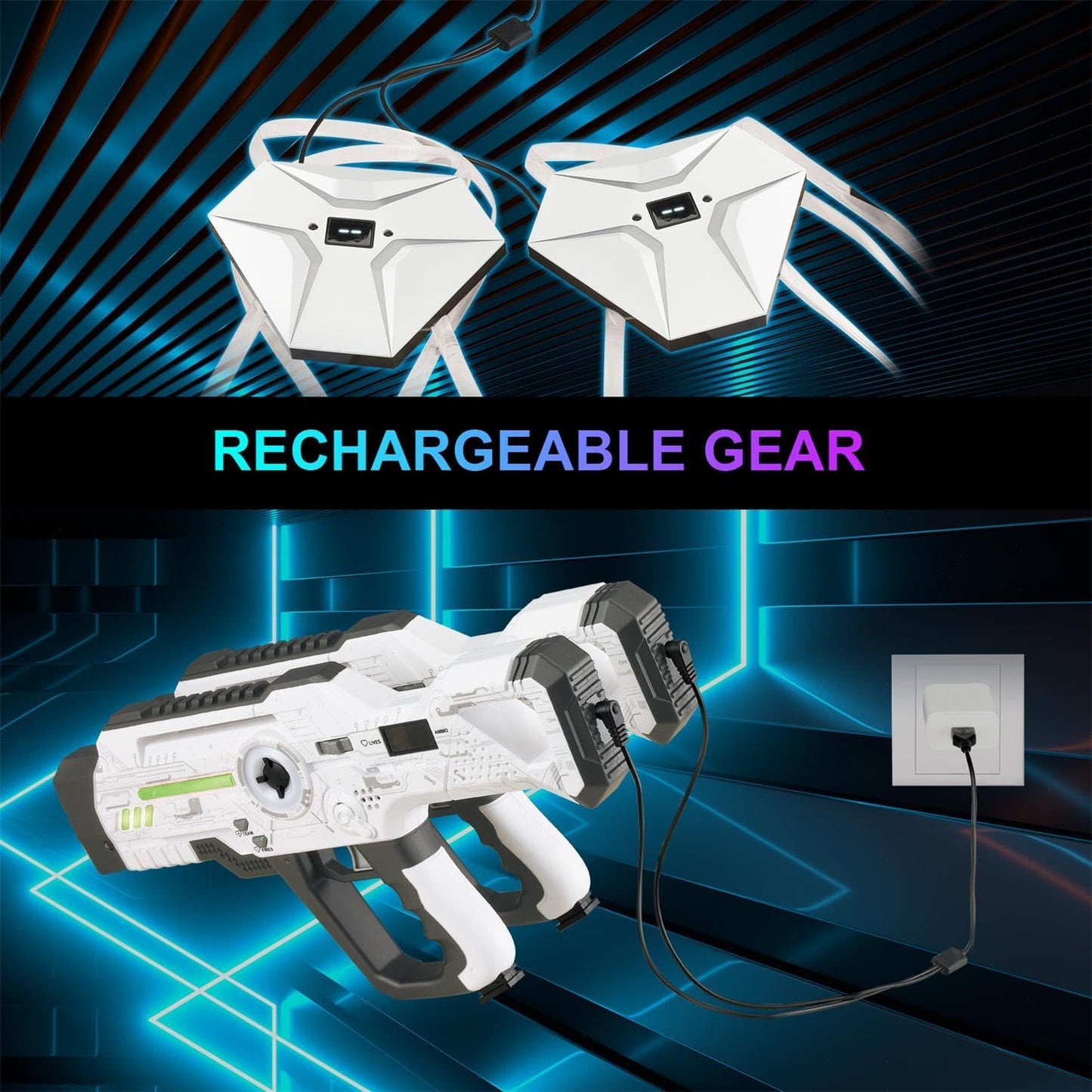 Laser Tag Rechargeable, Lazer Tag Game Set of 2 for Kids Indoor & Outdoor Play, Gift Ideas for Kids Teens and Adults, Cool Toys for Teenage Ages 8 9 10 11 12+Year Old Boy & Girls