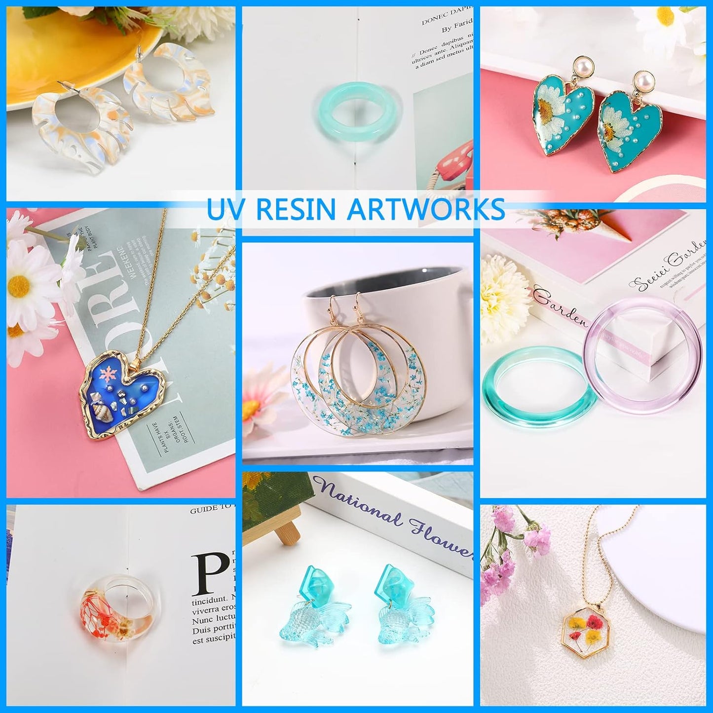 KISREL UV Resin 500g - Upgraded Hard Type Crystal Clear Ultraviolet Curing UV Epoxy Resin for Craft Jewelry Making