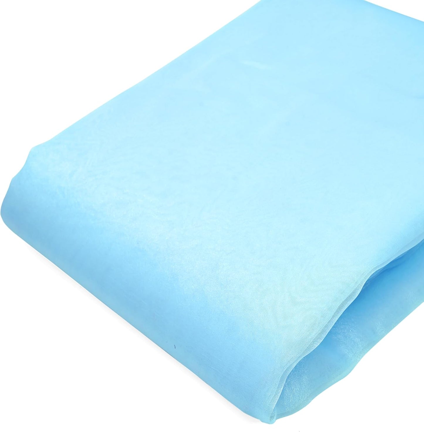 Organza Fabric 10 Yard Bridal Solid Sheer Bolt for Home Décor, Table Décor, Bridal, Fashion, Crafts, Decorations Silky Shiny Organza 44" - (10 Yard, Baby Blue)