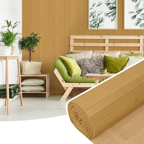 2 Pack Bamboo Wall Panel for Interior Wall Decor, Renewable Pole Wrap by Inchoco