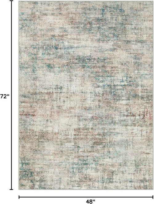 4x6 Area Rugs Washable Rug: Modern Abstract Living Room Rug Soft Anti-Skid Thin - Image 2