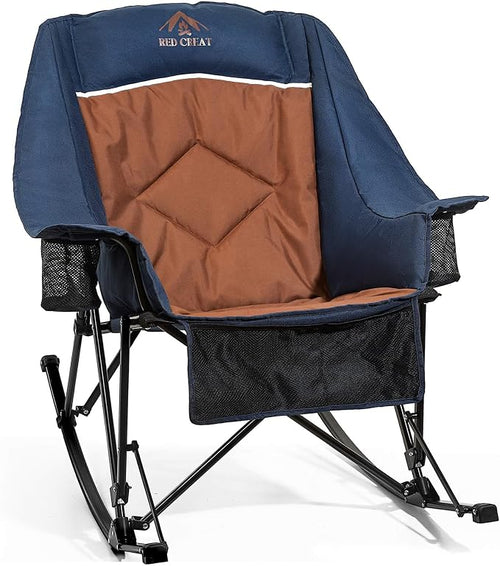 400lbs Rocking Camping Chair, Oversized Heavy Duty XL Folding Rocker by RedCreatCampingEssentials